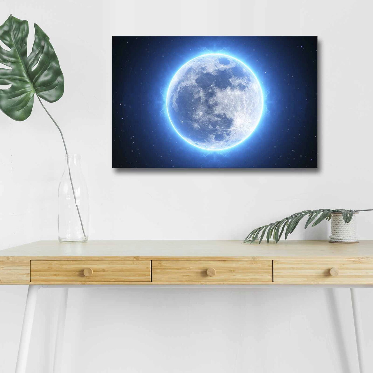 Tablou Decorativ Cu Lumina LED, NASA-023, Canvas, Dimensiune: 45 X 70 Cm, Multicolor