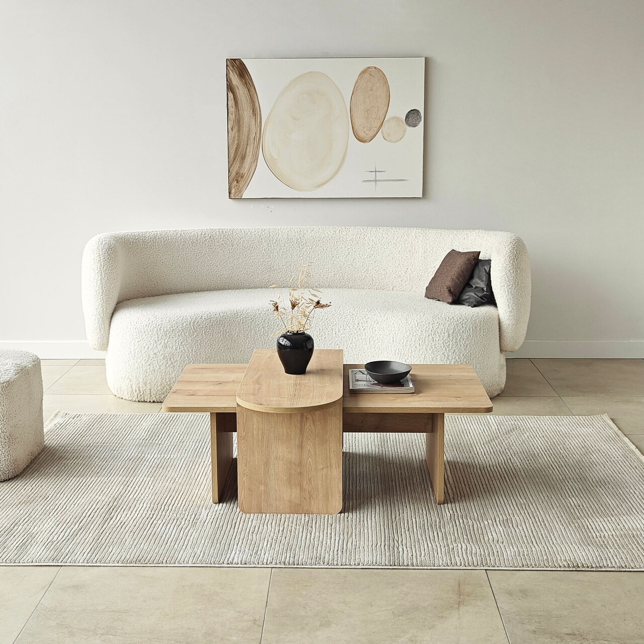 Set masute de cafea, Hanah Home, Paris, Bronz / Stejar Safir - imagine 3