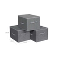 Set 3 cutii depozitare, Songmics, 40x30x25 cm, pliabile, carton/material netesut, gri