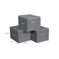 Set 3 cutii depozitare, Songmics, 40x30x25 cm, pliabile, carton/material netesut, gri