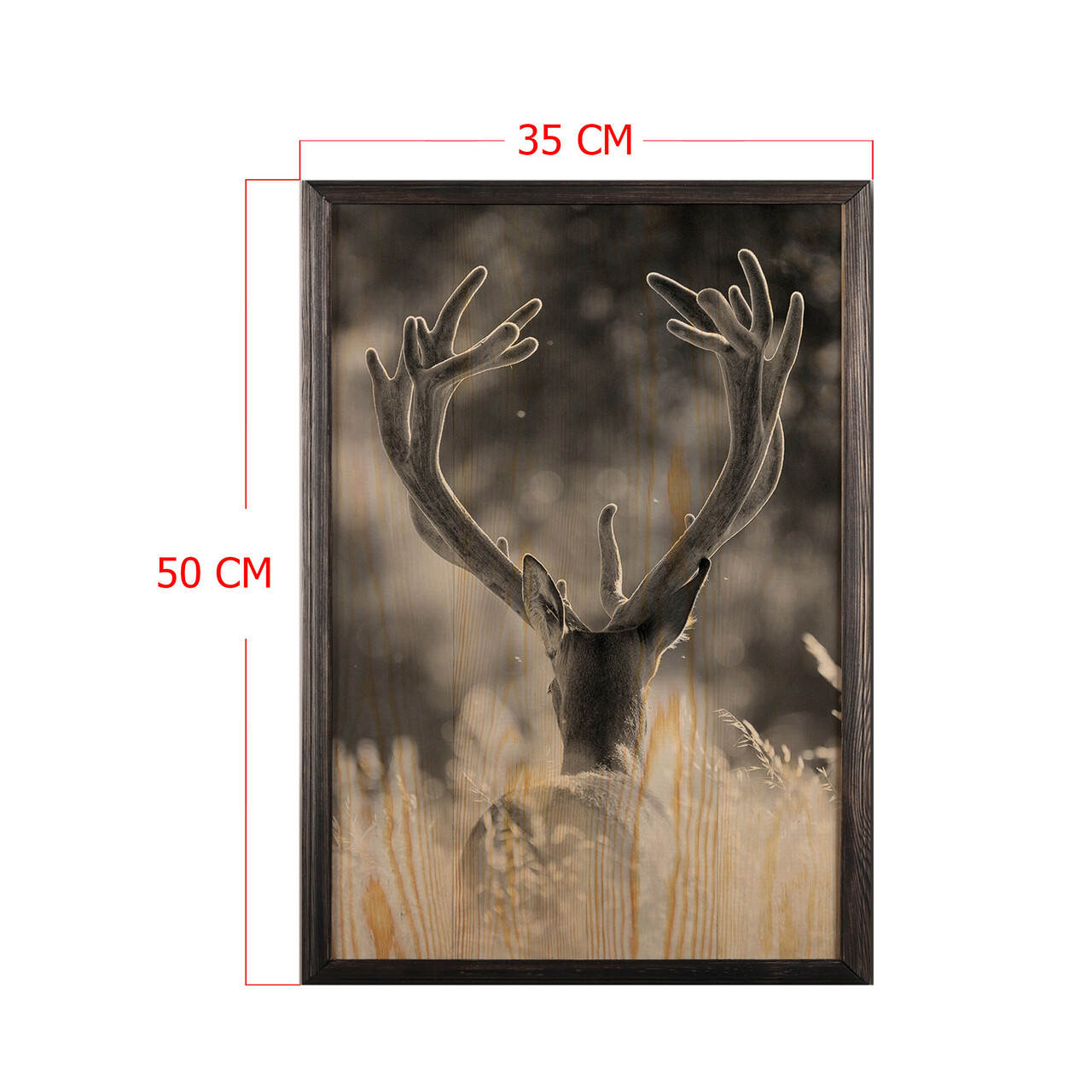 Tablou decorativ, Stag, Lemn, Lemn, Multicolor