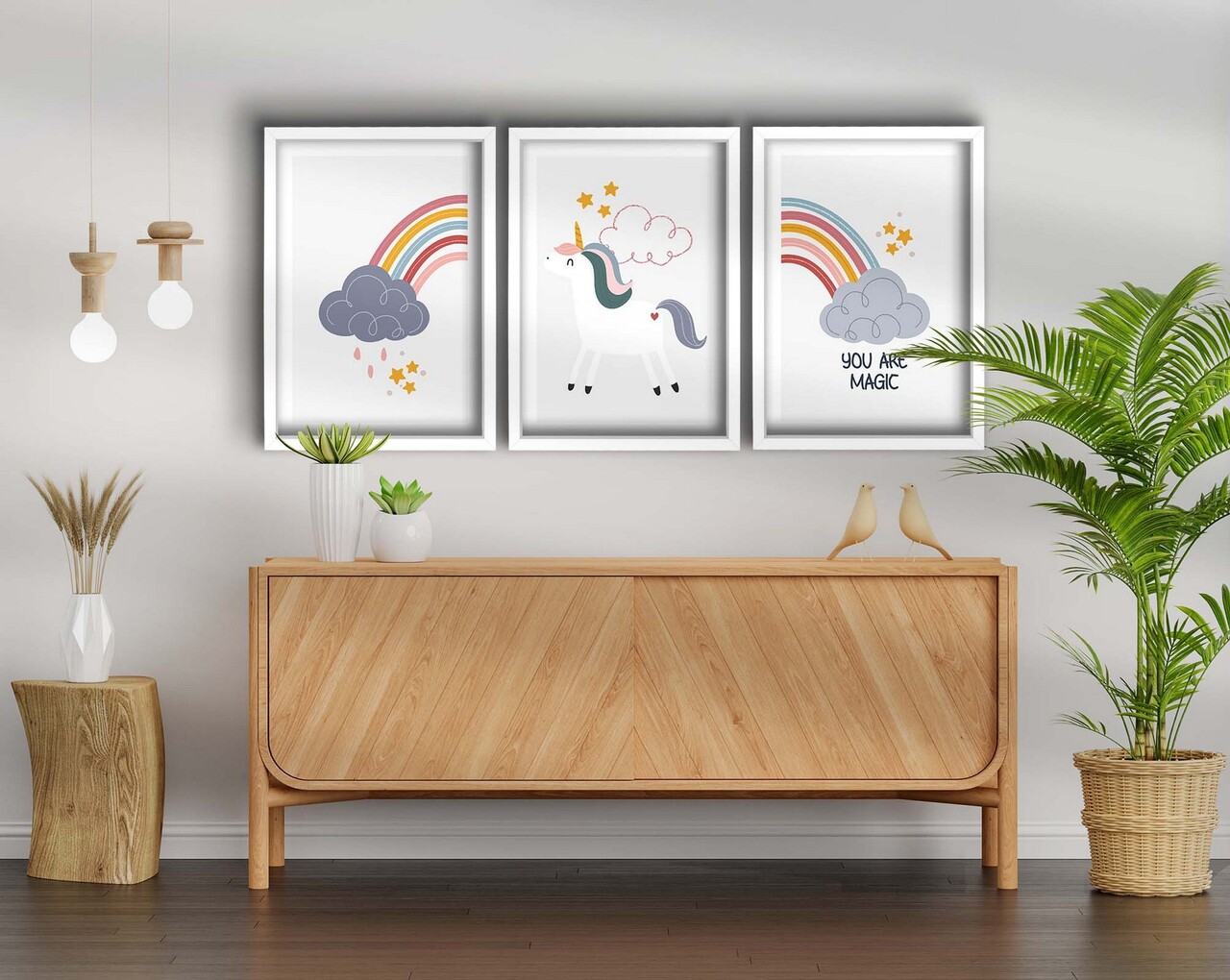 Set 3 tablouri decorative, 3p3752softct-017, Lemn, Multicolor - view 2