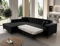 Coltar extensibil stanga 4 locuri ELTAP, Sol-17, Solange, 292x196x84 cm, lemn/poliester, negru