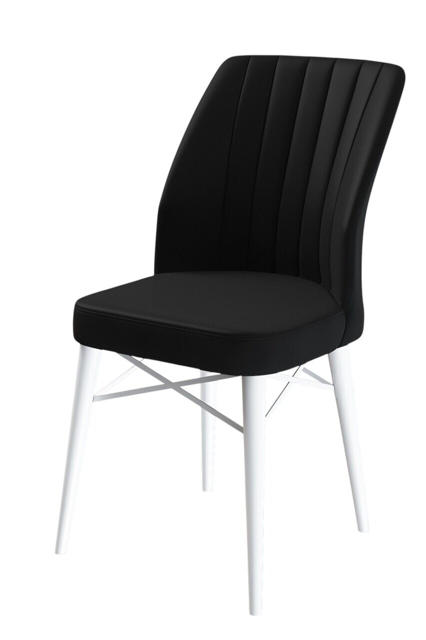 Set scaune 2 piese, Hanah Home, Flex, Alb/Negru — imaginea 2