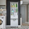 Dulap multifunctional, Hanah Home, 2525, 60x200x35 cm, PAL MELAMINAT, Alb