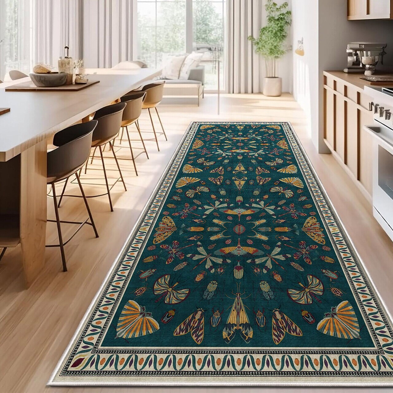 Covor, Kece-Fr64, 80x150 cm, Albastru — imaginea 2