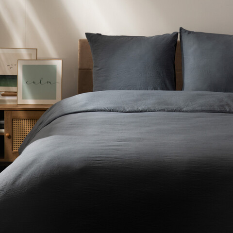 Lenjerie de pat King Size, Maisy, Homla, 3 piese, 200x220 cm, microfibra din poliester, gri