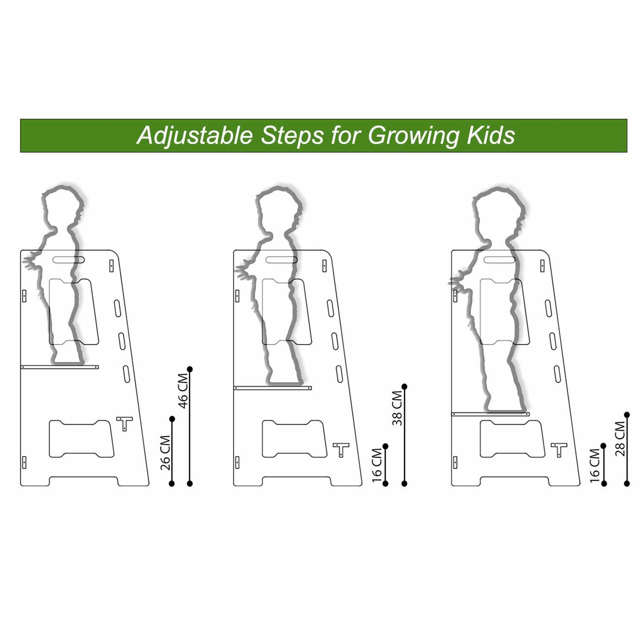 Turn de invatare, Hanah Home, Learning Tower, 40x90x50 cm, Antracit/Alb - view 8