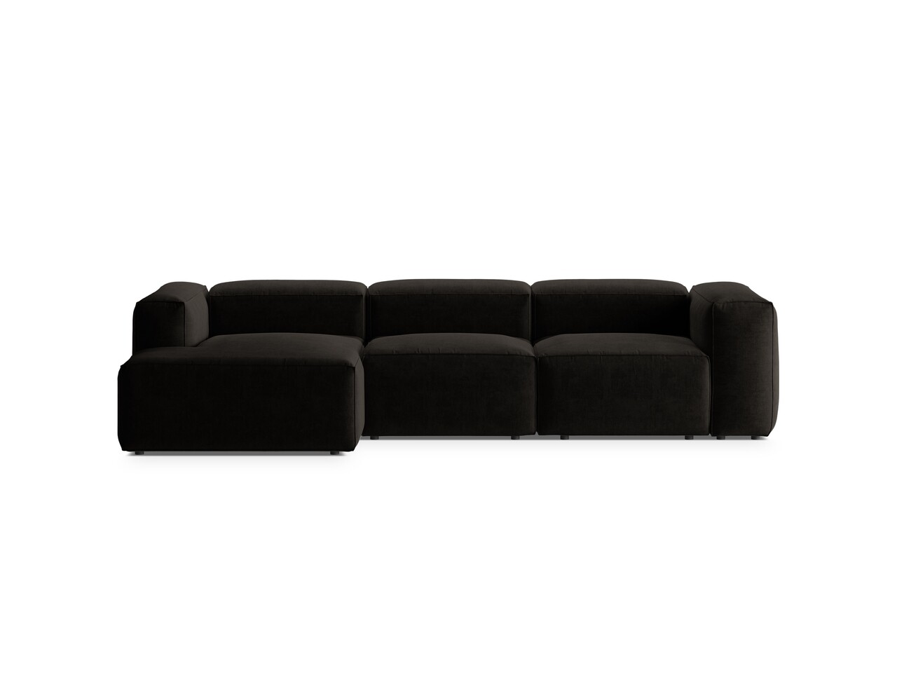 Coltar stanga 3 locuri, Bergamo, Cosmopolitan Design, 304x152x70 cm, tesatura structurata, negru