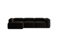 Coltar stanga 3 locuri, Bergamo, Cosmopolitan Design, 304x152x70 cm, tesatura structurata, negru
