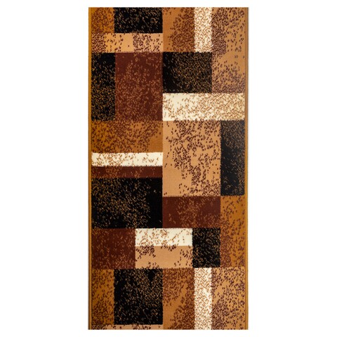Traversa pentru hol Zardab, Decorino, 100x300 cm, polipropilena, maro