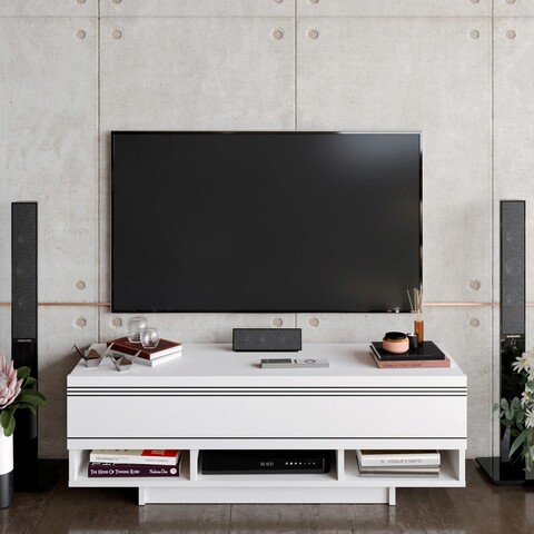 Comoda tv, decorotika, celestia, 120x36.8x40 cm, alb