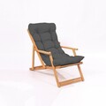 Scaun de gradina, Meya Dekor, My008, 50x81x50 cm, Lemn de fag, Gri / Natural