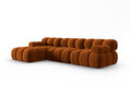 Coltar modular stanga 4 locuri, Bellis-51, Micadoni Home, 282x155x70 cm, catifea, teracota