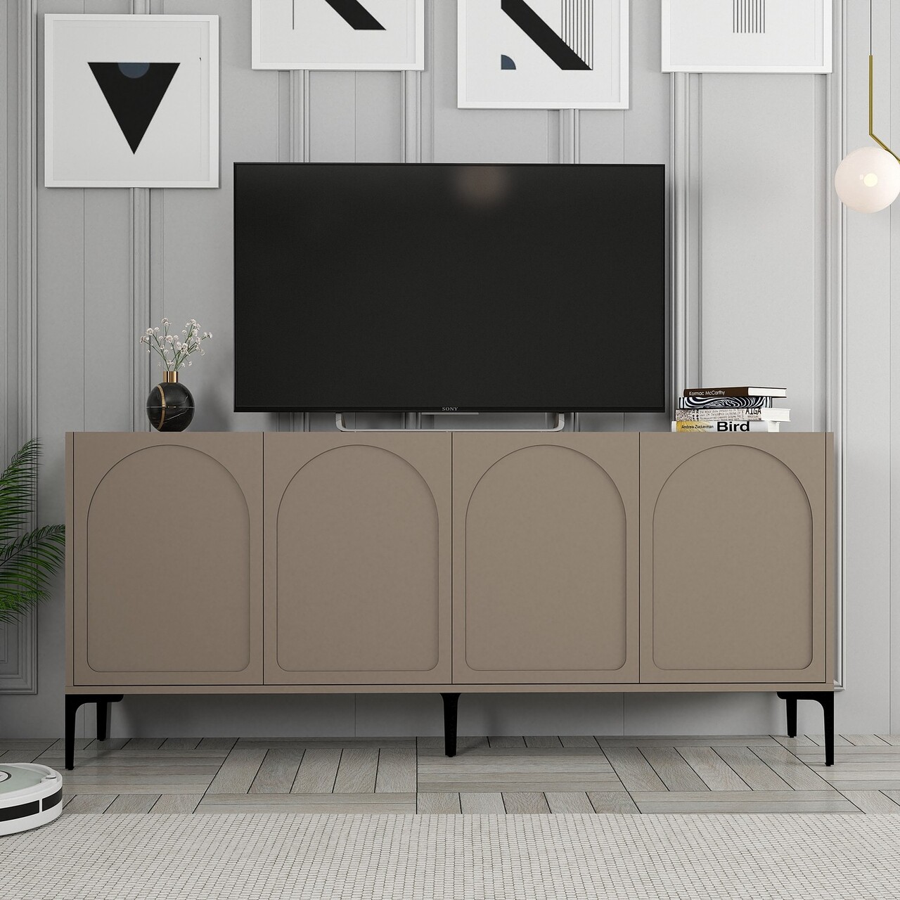 Consola, Hanah Home, Lyon 79, 180x79x35 cm, Atlas / Negru - view 6