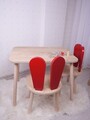 Set masa si scaun pentru copii, Bambini, Bunny Two Chair Set, Rosu maro