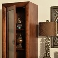 Vitrina cu 1 usa si 2 sertare, Luvru, L.60 l.50 H.190, mdf/pal/furnir de fag, maro