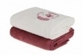 Set 2 prosoape de maini, Beverly Hills Polo Club, 50x90 cm, 100% bumbac, crem/roz inchis