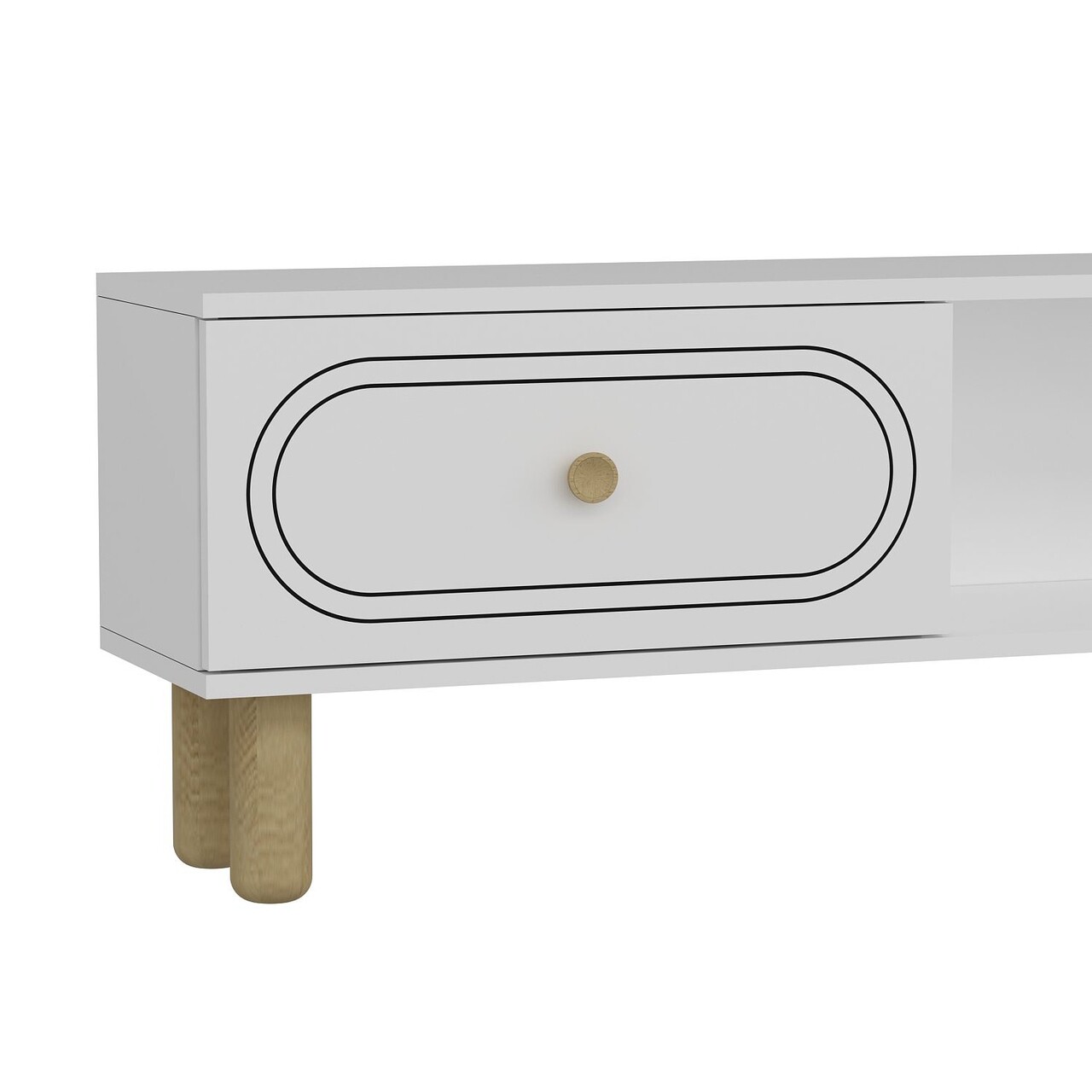 Comoda TV, Hanah Home, Polen Bohem, 150x44.6x29.6 cm, PAL , Alb - imagine 5