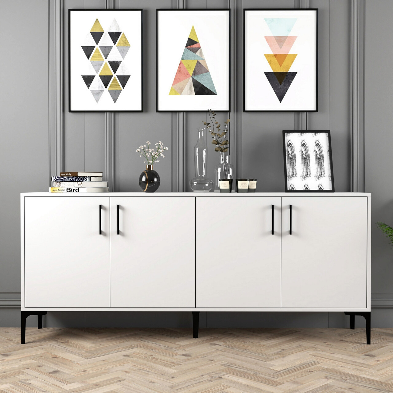 Consola, Hommy Craft, Kiev, 180x78x35 cm, Alb