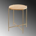 Masuta de cafea, Cerritos, Shb-004-A, 46x56x46 cm, Lemn, Aur / Natural