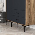 Dulap pentru haine, Hommy Craft, Kumsal ST, 120x47.5x201.4 cm, PAL, Nuc / Antracit