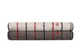 Set 2 prosoape de baie 407,  Beverly Hills Polo Club, 70x140 cm, bumbac, alb/gri