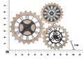Ceas de perete Gears, Mauro Ferretti, 93x74 cm, fier, alb/auriu