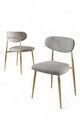 Set scaune 4 piese, Charlotte, Vina, Gri / Auriu