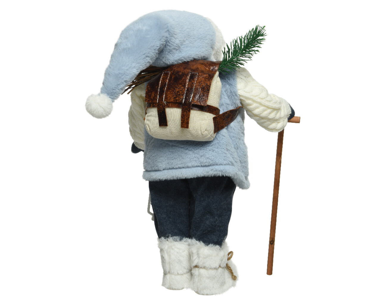 Decoratiune Santa w stick &lantern, Decoris, 16x21x45 cm, poliester, albastru - 1 | YEO