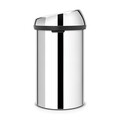Cos de gunoi cu soft touch, Brabantia, Brilliant Steel, 60 L, 40x40x71 cm, otel, argintiu