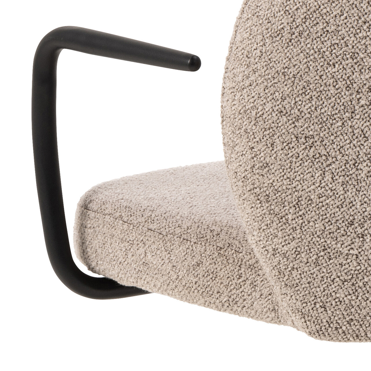 Scaun de birou Patricia, Actona, 59x50x93.5 cm, rotativ, tesatura Boucle/otel, bej - view 2