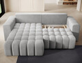Coltar extensibil stanga 4 locuri ELTAP, Bon-15, Bonett, 250x175x92 cm, lemn/poliester, gri deschis