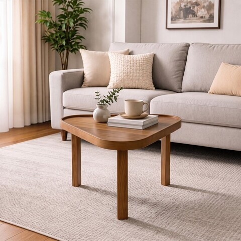 Masuta de cafea, Hanah Home, Leon 95, 95x45x95 cm, LEMN MASIV DE FAG, Maro
