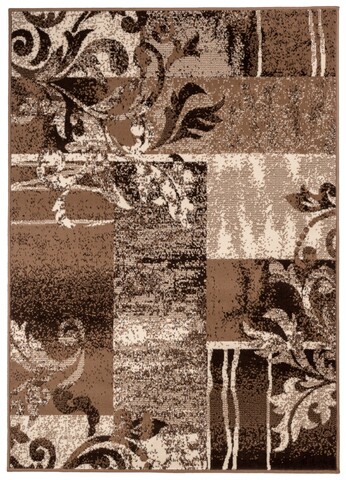 Covor cratombus, decorino, 60x110 cm, polipropilena, maro/gri