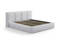 Tablie de pat 140 cm, Micadoni Home, Darren-201, tesatura structurata chenille, gri deschis melange