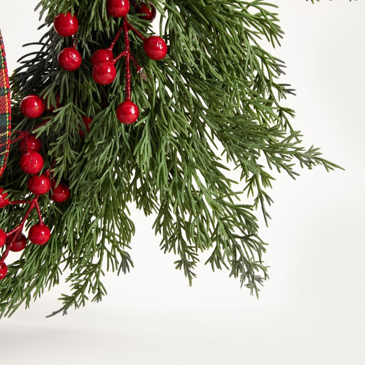 Coronita Tartan, Homla, 55 cm, plastic/poliester/otel, verde/rosu