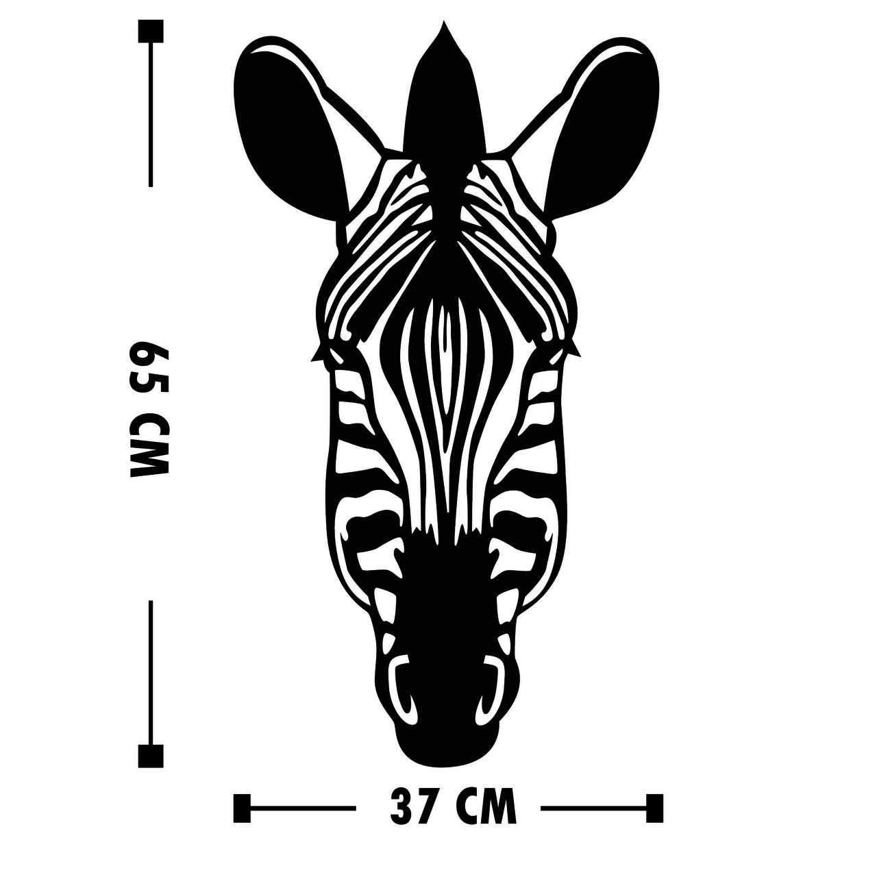 Decoratiune de perete, Zebra, Lemn, Dimensiune: 37 x 65 cm, Negru - 2 | YEO