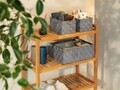 Set 3 cosuri pentru depozitare, Wenko, Adria, 34.5 x 13 x 24 cm, polipropilena, gri