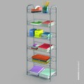 Etajera cu 6 rafturi Slim de luxe, Metaltex, 41 x 23 x 51 cm, metal/invelis din plastic LDPE