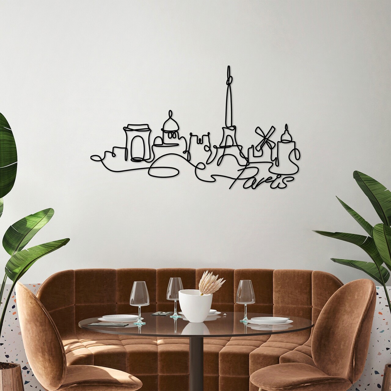 Decoratiune de perete, Paris, Metal, Grosime: 2 mm, Negru - 2 | YEO