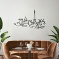 Decoratiune de perete, Paris, Metal, Grosime: 2 mm, Negru
