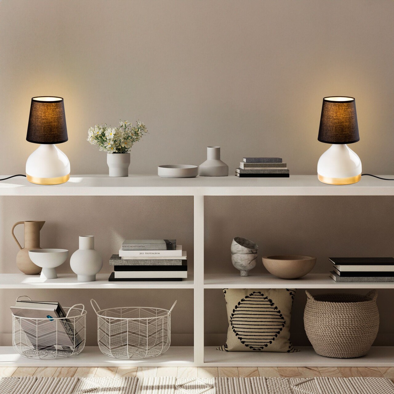 Set de lămpi de masă, Opviq, 892OPV2556, Alb/Negru - imagine 2