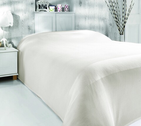Cuvertura de pat Pike, Nazenin Home, 200x240 cm, bambus, crem