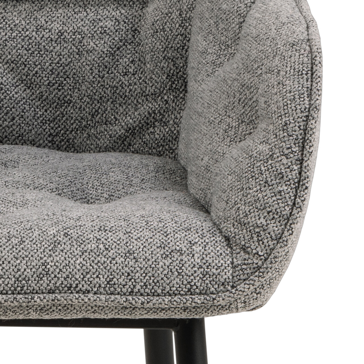 Scaun Brooke, Actona, 58x55x83 cm, tesatura Boucle/otel, gri - view 7