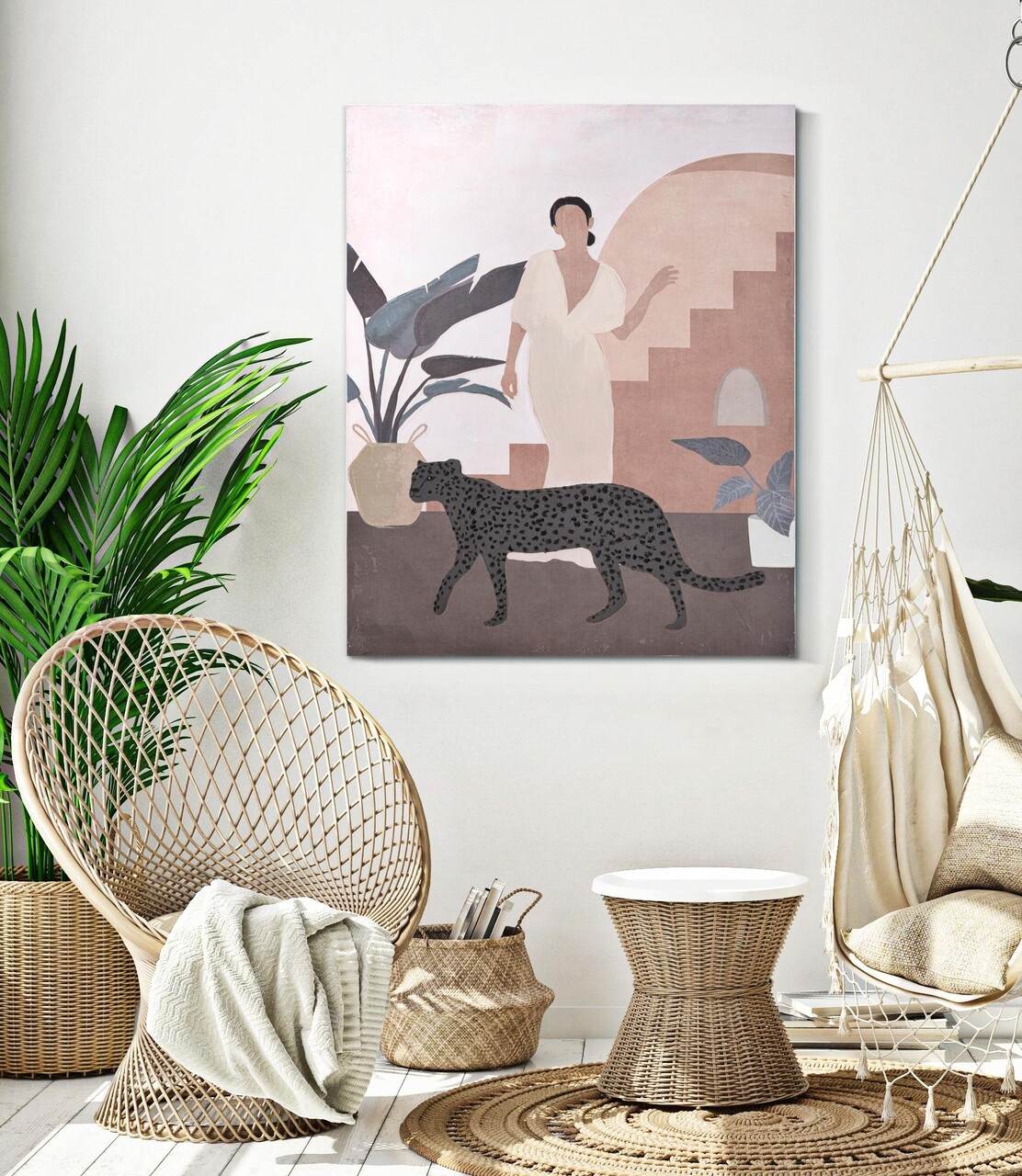 Tablou decorativ Lady -C, Mauro Ferretti, 80x100 cm, lemn pin/canvas pictat manual - 1 | YEO