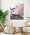 Tablou decorativ Lady -C, Mauro Ferretti, 80x100 cm, lemn pin/canvas pictat manual