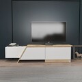 Comoda TV, Zena Home, Zonas, Stejar alb / safir
