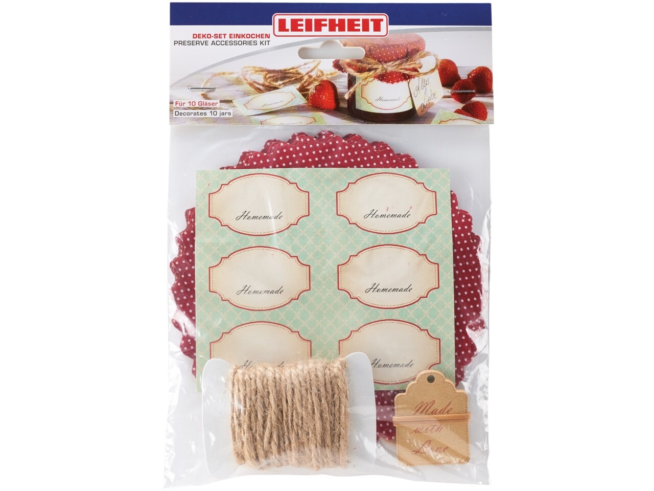 Set Personalizare Borcane 40 De Piese, Leifheit, Kit, Carton/cauciuc/bumbac