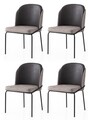 Set scaune 4 piese, Nmobb, Dore, Auriu / Negru / Gri